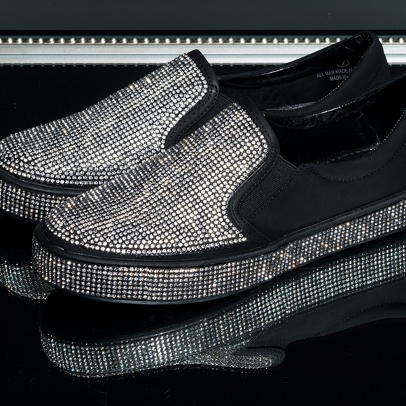 Last Size 6.5 🖤💎Rhinestone Diamond Embellished - Picture 5 of 6